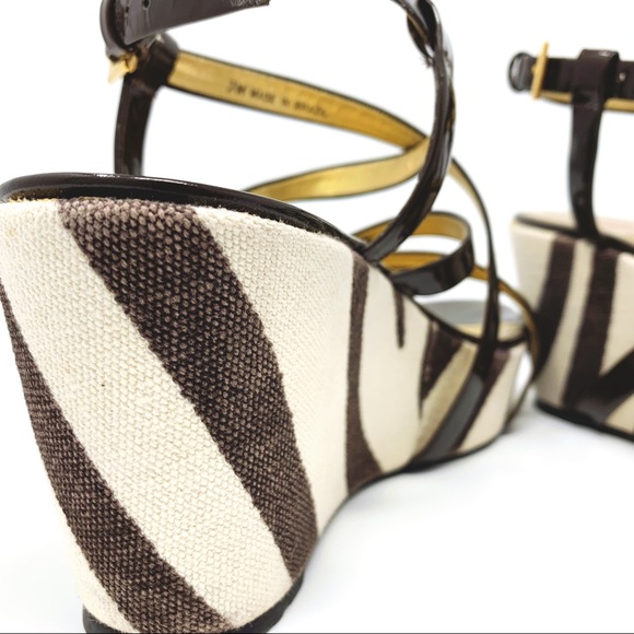 Kate Spade "Bijou" Zebra print platform wedges - Picture 3 of 4